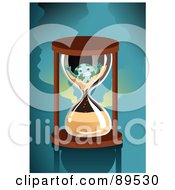 Royalty Free RF Clipart Illustration Of A Globe Being Sucked Down In An Hourglass