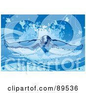 Royalty Free RF Clipart Illustration Of A Male Swimmer Stroking Forward by mayawizard101