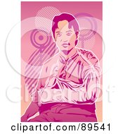 Royalty Free RF Clipart Illustration Of A Pink Injured Man With His Arm In A Sling