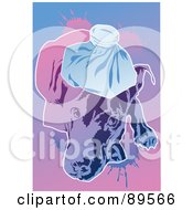 Royalty Free RF Clipart Illustration Of A Pouch On A Sick Dogs Head by mayawizard101