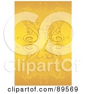 Poster, Art Print Of Yellow Floral Vine Background