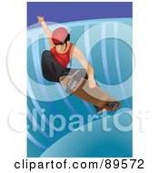 Poster, Art Print Of Male Skater Catching Air On A Skateboard