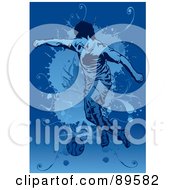 Royalty Free RF Clipart Illustration Of A Blue Male Soccer Player