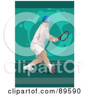 Poster, Art Print Of Male Tennis Player Twisting His Body To Hit A Ball