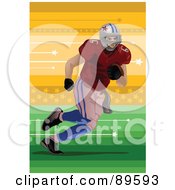 Poster, Art Print Of American Football Player Running On A Field