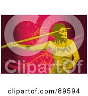 Royalty Free RF Clipart Illustration Of A Female Javelin Thrower With A Spear