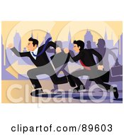 Poster, Art Print Of Competitive Corporate Businessmen In A Race For A Job Opportunity