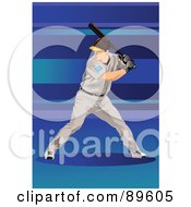 Royalty Free RF Clipart Illustration Of A Male Baseball Player Ready To Swing A Bat by mayawizard101