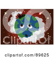 Royalty Free RF Clipart Illustration Of A Factory Polluting The Earths Atmosphere by mayawizard101