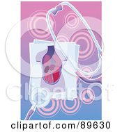 Royalty Free RF Clipart Illustration Of An Organ Body Chart With A Stethoscope by mayawizard101