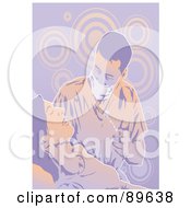 Poster, Art Print Of Doctor Or Dentist Holding A Tool And Laughing With His Patient
