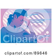 Royalty Free RF Clipart Illustration Of A Purple Woman With A Migraine Rubbing Her Head