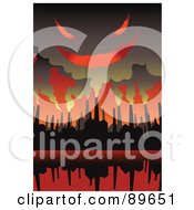 Poster, Art Print Of Evil Cloud Of Smoke Above Factory Chimneys In A Red Sky