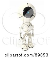 Poster, Art Print Of 3d Shiro Maru Robot Standing And Facing Right