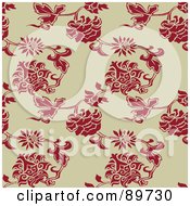 Royalty Free RF Clipart Illustration Of A Seamless Floral Pattern Background Version 64