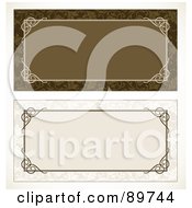 Poster, Art Print Of Digital Collage Of Brown And Beige Leafy Text Boxes