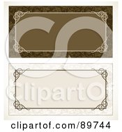 Royalty Free RF Clipart Illustration Of A Digital Collage Of Brown And Beige Leafy Text Boxes
