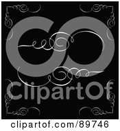Poster, Art Print Of Digital Collage Of Swirly Design Elements And Corners On Black