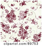 Royalty Free RF Clipart Illustration Of A Seamless Floral Pattern Background Version 30