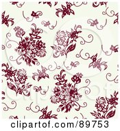 Poster, Art Print Of Seamless Floral Pattern Background - Version 30