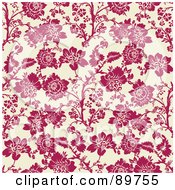 Poster, Art Print Of Seamless Floral Pattern Background - Version 59