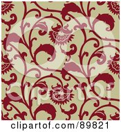 Royalty Free RF Clipart Illustration Of A Seamless Floral Pattern Background Version 28