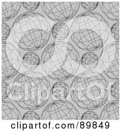 Poster, Art Print Of Seamless Gray Globe Pattern Background