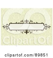 Poster, Art Print Of Pastel Yellow Floral Background With An Ornate Brown Text Box