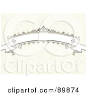 Royalty Free RF Clipart Illustration Of An Ornate Blank Banner Ober A Beige Textured Background