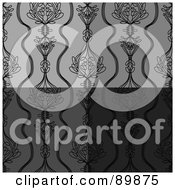 Royalty Free RF Clipart Illustration Of A Gradient Gray Floral Background