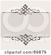 Royalty Free RF Clipart Illustration Of A Beige Background With Black Designs Around A Text Box