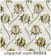 Royalty Free RF Clipart Illustration Of A Seamless Floral Pattern Background Version 9