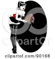 Royalty Free RF Clipart Illustration Of A Sexy Retro Pinup Woman Dropping A Cake