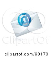 Royalty Free RF Clipart Illustration Of A Blue 3d Email At Symbol In An Envelope by MilsiArt #COLLC90170-0110