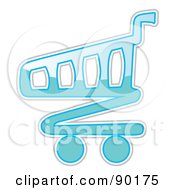 Shiny Blue Shopping Cart App Icon