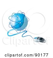 Royalty Free RF Clipart Illustration Of A 3d Global Communications App Icon With A Mouse And Globe
