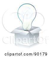 3d Light Bulb In A White Box