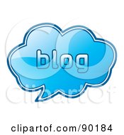 Shiny Blue 3d Blog App Icon