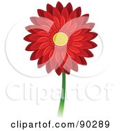 Poster, Art Print Of Beautiful Red Gerbera Daisy Flower