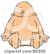Royalty Free RF Clipart Illustration Of A Baby Sitting In A Dirty Diaper