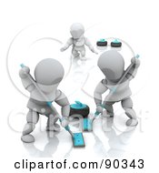 Royalty Free RF Clipart Illustration Of 3d White Characters Curling by KJ Pargeter