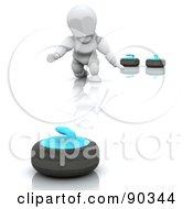 3d White Character Curling