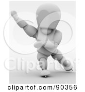 Poster, Art Print Of 3d White Character Speed Skater