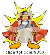 Diploma Mascot Cartoon Character Dressed As A Super Hero