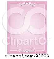 Poster, Art Print Of Pink Background With Borders And Heart Flourishes Around Copyspace