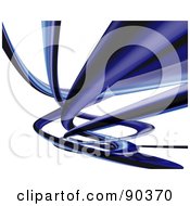 Royalty Free RF Clipart Illustration Of A Background Of 3d Blue Transparent Pipes Winding And Curving