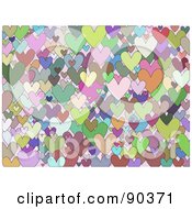 Poster, Art Print Of Background Of Colorful Hearts Of Different Sizes