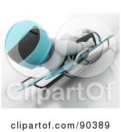 Royalty Free RF Clipart Illustration Of A 3d White Character On A Skeleton Bobsleigh Version 3 by KJ Pargeter