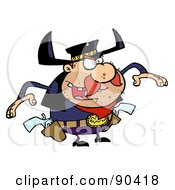 Royalty Free RF Clipart Illustration Of An Outlaw Cowboy Ready To Draw His Pistols by Hit Toon