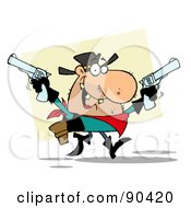 Poster, Art Print Of Western Cowboy Holding Up Two Pistols